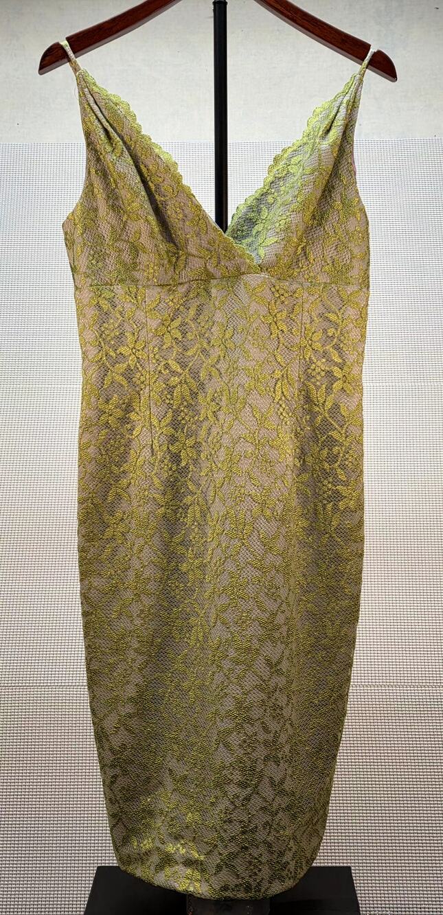 NWT Kathlin Argiro Atelier Andrea Dress Size 10 Green‎ Lace Sheath Cocktail